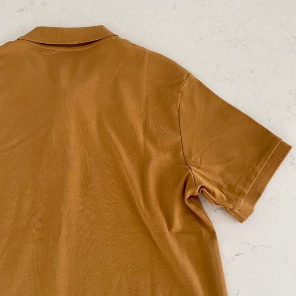 Selected/Homme SLHPARIS SS Organic Cotton Polo Shirt Wood Thrush Gold Sz M NWT - Picture 7 of 10
